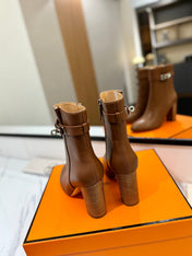 HM 26S ANKLE BOOTS 85 MM IN BROWN CALFSKIN