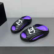 New Double C Foam Lightweight Slippers Boat Black Purple