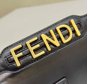 BAGUETTE 27 IN BLACK SMOOTH CALFSKIN GOLD HARDWARE