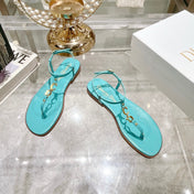 DIORIVIERA C'EST THONG SANDAL SKY BLUE AQUAMARINA CALFSKIN