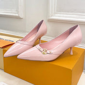 6AM HIGH PUMP 5 CM IN BABY PINK CALFSKIN