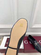 GUCCI 26S LOAFERS MM IN BLACK CALFSKIN WITH SILVER HARDWARE