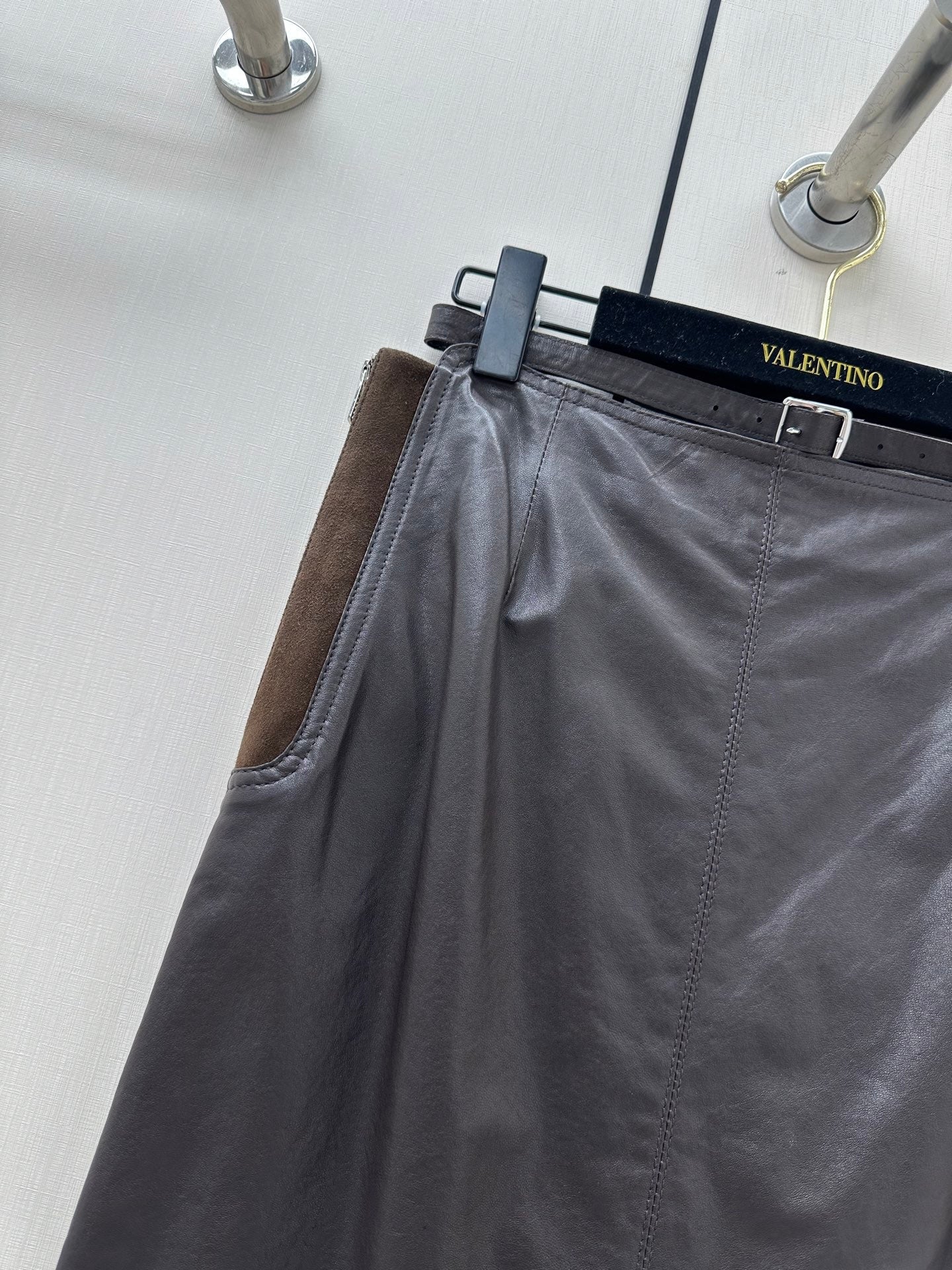 HERMES 26S LEATHER SKIRT 859