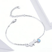Cute Pussy Cat Opal Link Bracelet for Women