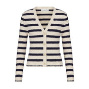 Striped knitted Beige Black Cardigan