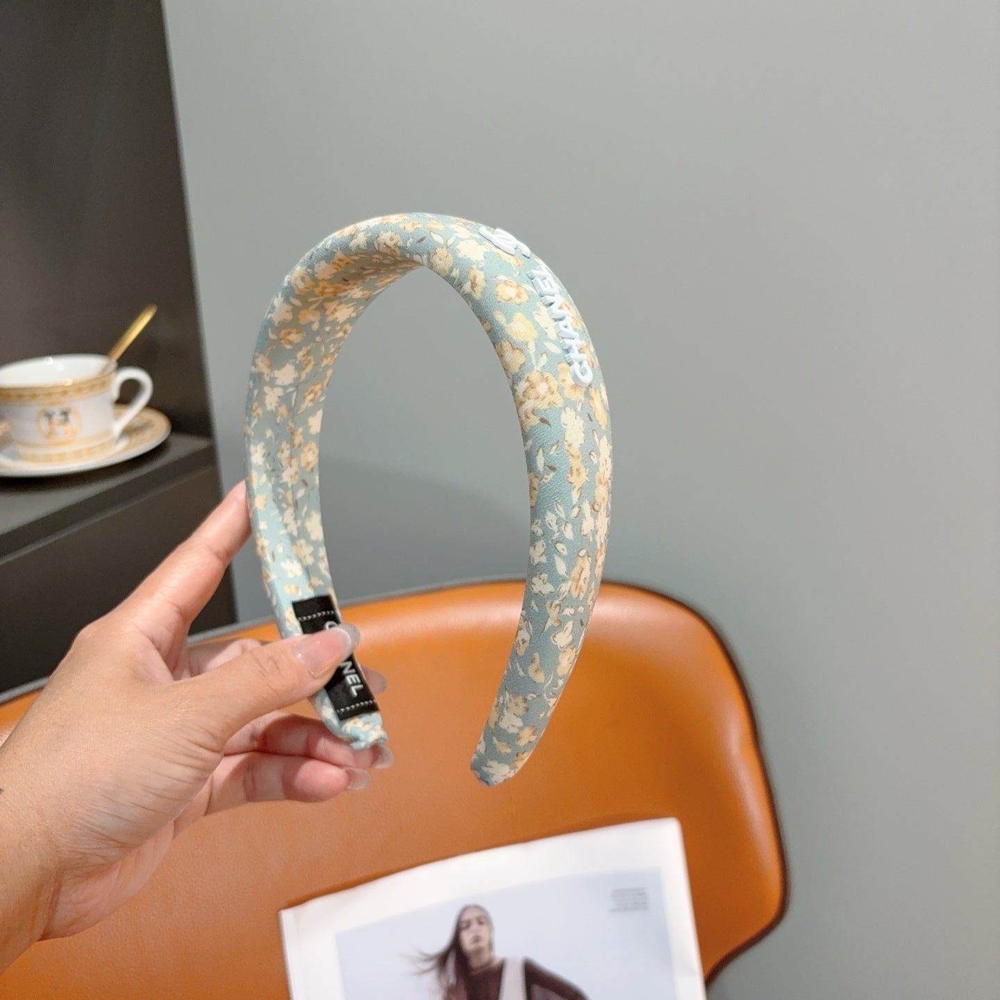 CHANEL 26S HEADBAND IN LIGHT MINT GREEN COTTON 505288