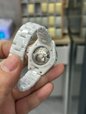J12 33MM DIAMOND BEZEN WHITE CERAMIC STEEL