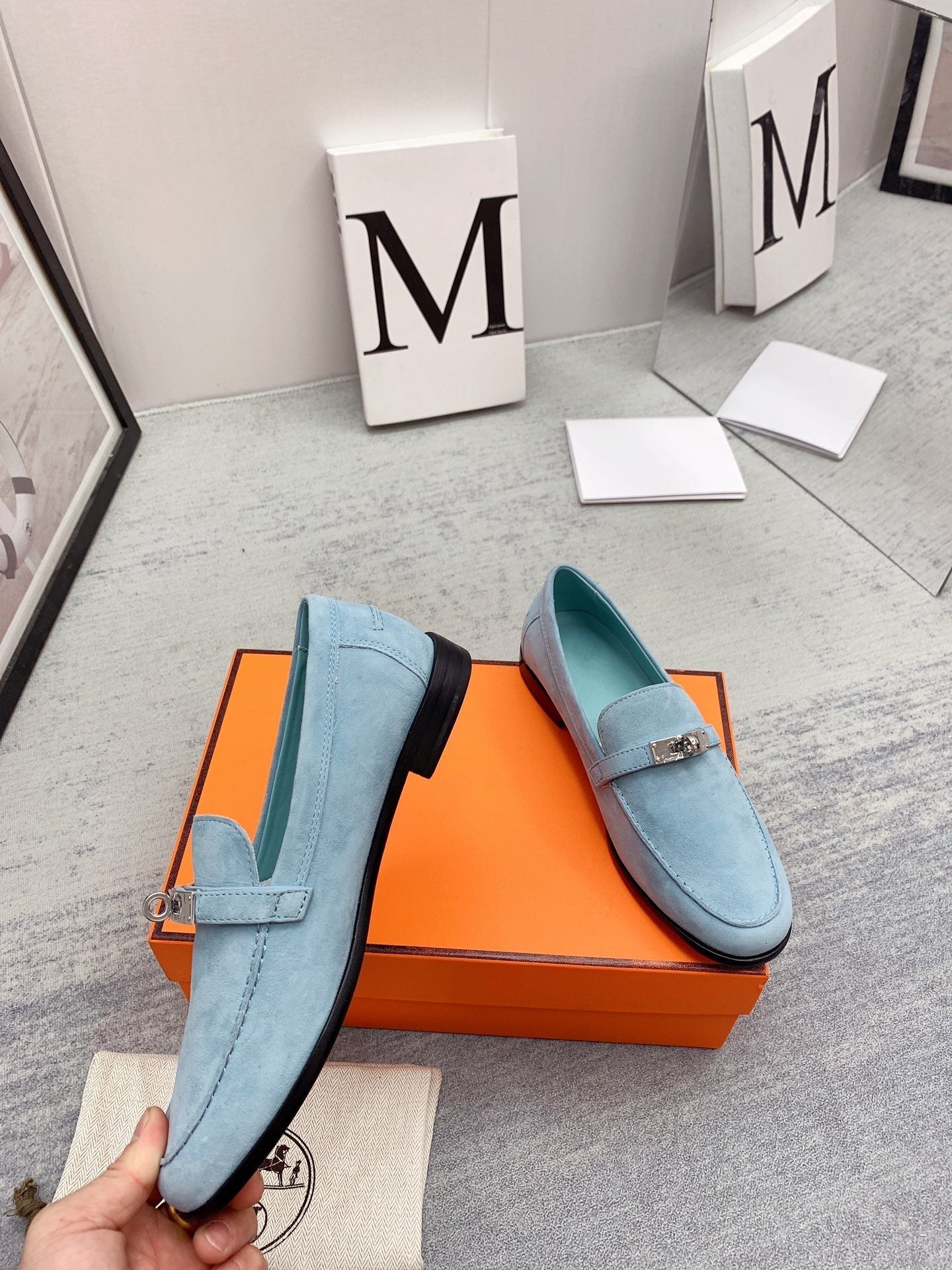 Destin Loafer Suede Light Blue