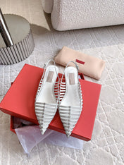Mesh Slingback Ballerina White