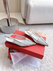 Mesh Slingback Ballerina White