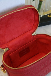 SMALL TRAVEL VANITY RED LAMBSKIN